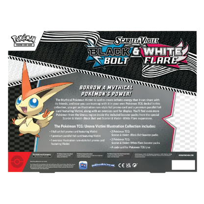 Black Bolt et White Flare Collection Illustration Victini d'Unys